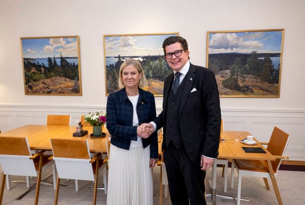 Schweden, Magdalena Andersson trifft Parlamentspräsident Andreas Norlen in Stockholm