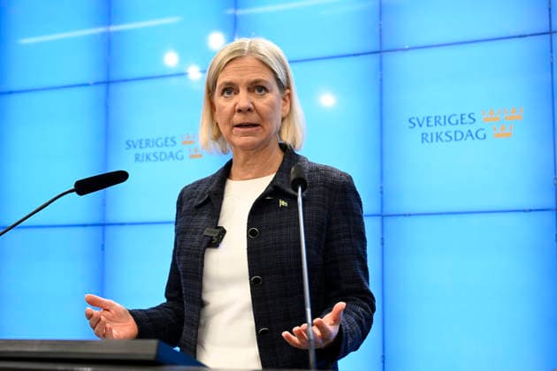 Schweden, Magdalena Andersson Pressekonferenz in Stockholm