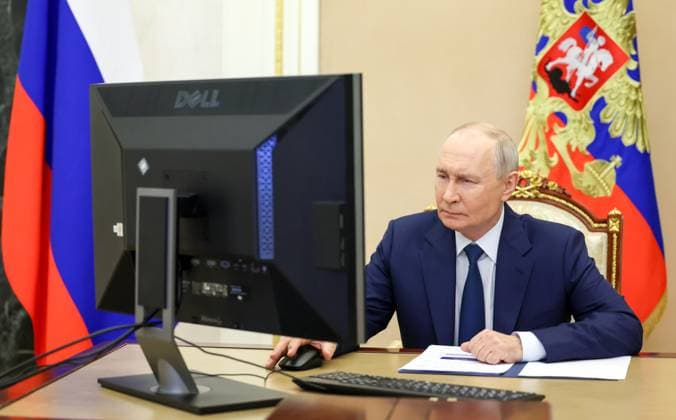 Russland, Wladimir Putin Videokonferenz in Moskau