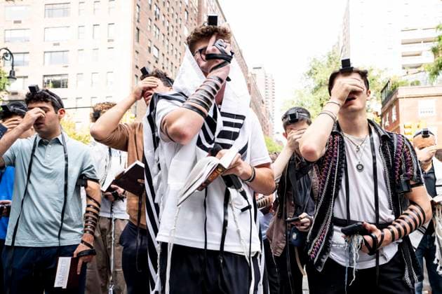USA, Demonstration gegen Antisemitismus in New York
