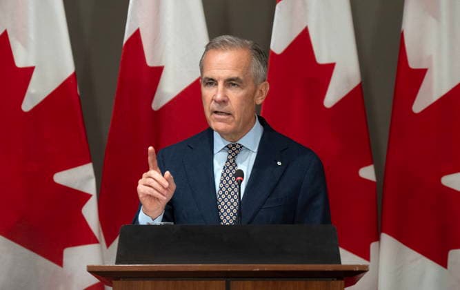 Kanada, Mark Carney hält Ansprache an den Caucus in Ottawa