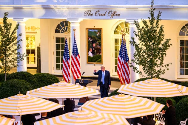 USA, Donald Trump veranstaltet Dinner im Rosengarten für Jäger und Angler und kündigt neue Executive Orders in Washington an