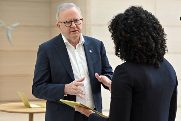 USA, Anthony Albanese besucht Apple in Cupertino
