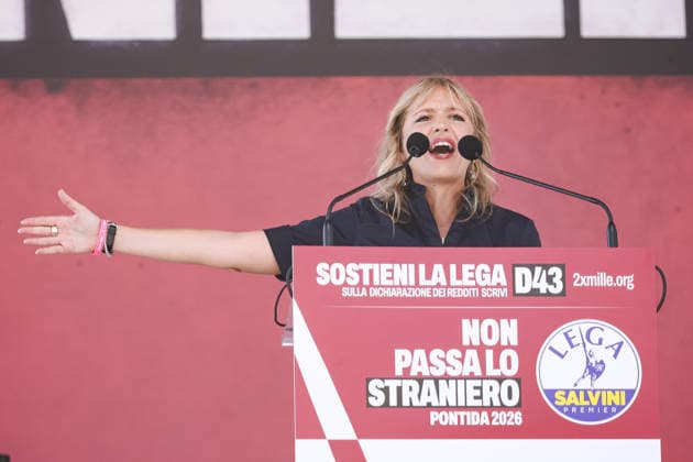 Italien, Lega-Kundgebung mit Matteo Salvini in Pontida
