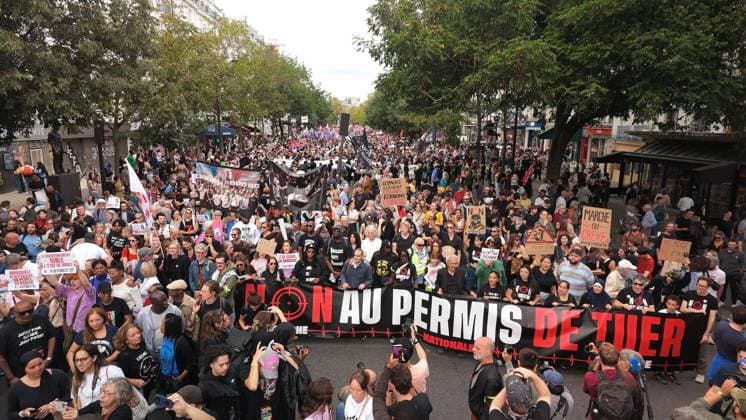 Frankreich, Demonstration gegen geplantes Polizeigesetz in Paris
