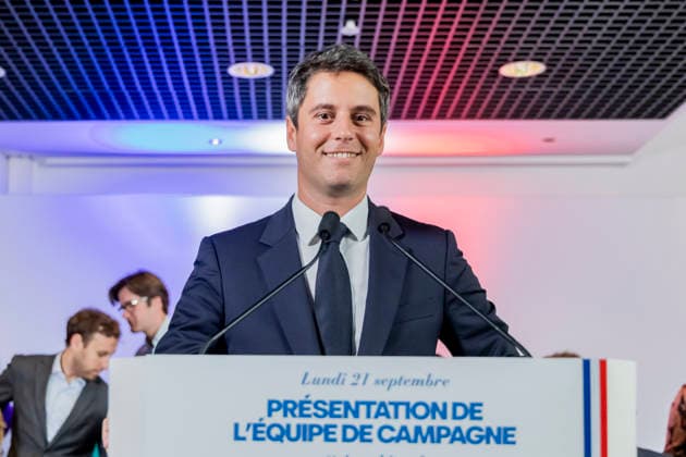 Frankreich, Gabriel Attal stellt Wahlkampfteam in Paris vor