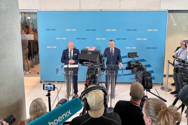 Berlin, Pressekonferenz nach CDU CSU Fraktionssitzung