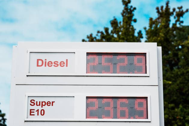 Deutschland, Benzinpreise an verschiedenen Tankstellen
