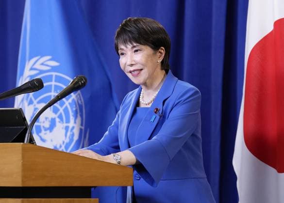 USA, Sanae Takaichi Pressekonferenz in New York