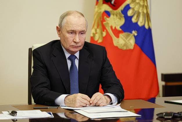 Russland, Wladimir Putin Videokonferenz in Moskau