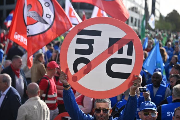 Belgien, Demonstration Europäischer Gewerkschaften gegen die geplante EU Inc. in Brüssel