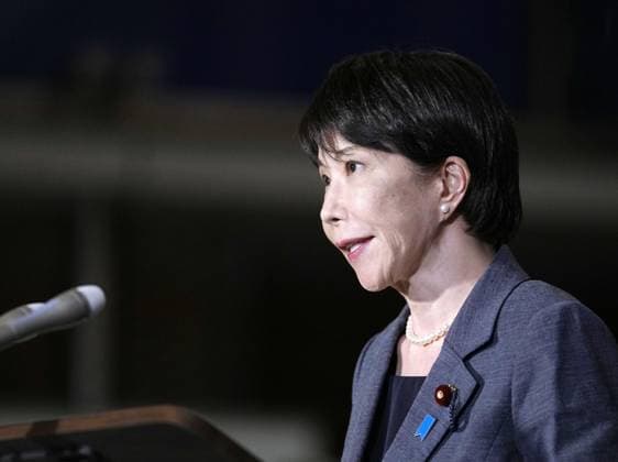 Japan, Sanae Takaichi bei Pressetermin im Büro des Premierministers in Tokio