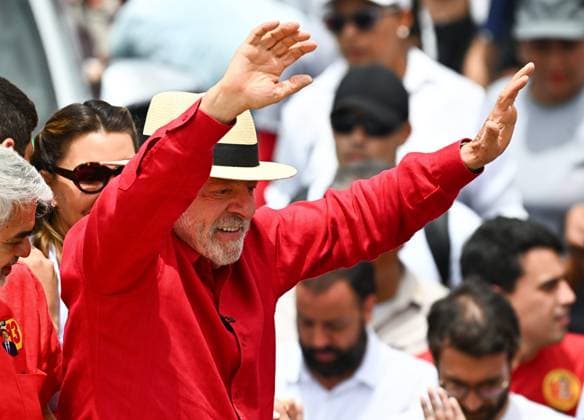 Brasilien, Wahlkampfmarsch und Kundgebung von Lula zur Präsidentschaftswahl in Recife