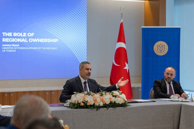 UN in New York, Türkischer Außenminister Hakan Fidan Pressekonferenz