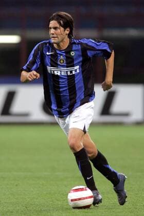 Santiago Solari (Inter) am Ball Fußball Herren Champions League Qualifikation 2005 2006, FC Internazionale Mailand Einzelbild Serie A, 1. Italienische Liga, Mailand Dynamik,