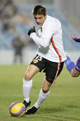 Joaquin (Valencia) am Ball -  (pan18120) Fußball Herren Copa del Rey 2006 2007, Spanischer Pokal, Pokalspiel, FC Valencia Einzelbild Primera Division, 1. Spanische Liga Getafe Dynamik, Fußball Herren Copa del Rey 2006 2007, Spanischer Pokal, Pokalspiel, FC Valencia Einzelbild Primera Division, 1. Spanische Liga Getafe Dynamik,  