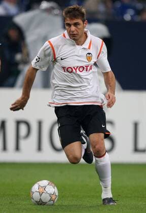 Joaquin (Valencia) am Ball Fußball EC 1 Herren Champions League 2007 2008, FC Valencia, CF Einzelbild Gelsenkirchen Dynamik, Fußball EC 1 Herren Champions League 2007 2008, FC Valencia, CF Einzelbild Gelsenkirchen Dynamik,