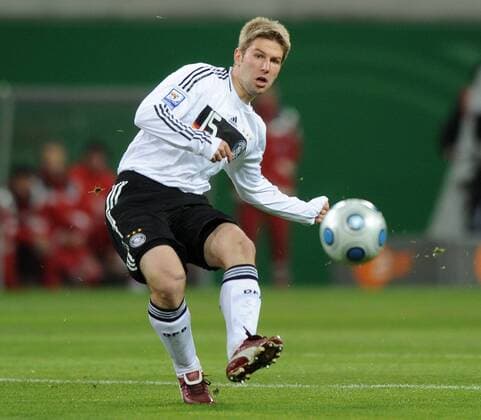 Thomas Hitzlsperger (Deutschland) Fußball Länderspiel Herren WM Qualifikation 2009, Nationalmannschaft, Nationaltrikot Einzelbild Leipzig Dynamik,