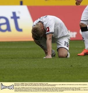 Deutschland, Fussball, 1.Bundesliga, 29. Spieltag, Saison 2011 2012, Borussia Mönchengladbach vs, Hertha BSC Berlin, 07.04.2012, Borussia Park, Mönchengladbach, Mike Hanke,