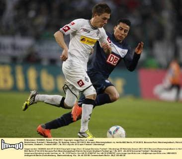 Deutschland, Fussball, 1.Bundesliga, 29. Spieltag, Saison 2011 2012, Borussia Mönchengladbach vs, Hertha BSC Berlin, 07.04.2012, Borussia Park, Mönchengladbach, Patrick herrmann, Gladbach
