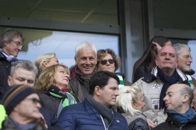 Fußball, Bundesliga, VfL Wolfsburg - FC Bayern München; Matthias Müller Volkswagen AG, Hauptsponsor . xtgx
