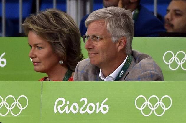 Queen Mathilde of Belgium and King Philippe - Filip of Belgium pictured during the women s -48kg judo competition at the 2016 Olympic Games Olympische Spiele Olympia OS in Rio, Saturday 06 August 2016, in Rio, Brazil. ERICxLALMAND  x04904803x