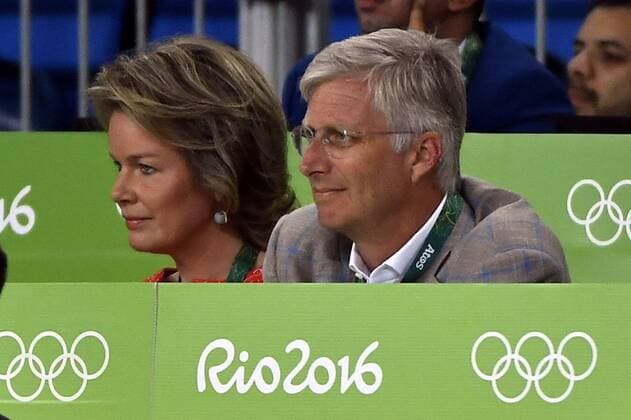 Queen Mathilde of Belgium and King Philippe - Filip of Belgium pictured during the women s -48kg judo competition at the 2016 Olympic Games Olympische Spiele Olympia OS in Rio, Saturday 06 August 2016, in Rio, Brazil. ERICxLALMAND  x04904804x