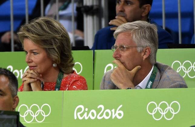 Queen Mathilde of Belgium and King Philippe - Filip of Belgium pictured during the women s -48kg judo competition at the 2016 Olympic Games Olympische Spiele Olympia OS in Rio, Saturday 06 August 2016, in Rio, Brazil. ERICxLALMAND  x04904808x