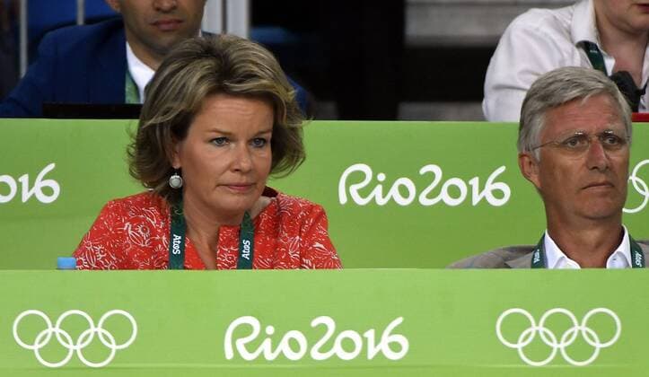 Queen Mathilde of Belgium and King Philippe - Filip of Belgium pictured during the women s -48kg judo competition at the 2016 Olympic Games Olympische Spiele Olympia OS in Rio, Saturday 06 August 2016, in Rio, Brazil. ERICxLALMAND  x04904825x