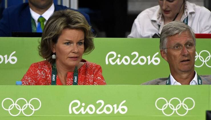 Queen Mathilde of Belgium and King Philippe - Filip of Belgium pictured during the women s -48kg judo competition at the 2016 Olympic Games Olympische Spiele Olympia OS in Rio, Saturday 06 August 2016, in Rio, Brazil. ERICxLALMAND  x04904828x