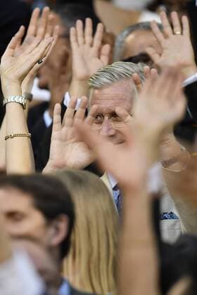King Philippe - Filip of Belgium pictured during the 2016 edition of the AG Insurance Memorial Van Damme IAAF Diamond League athletics meeting, Friday 09 September 2016 in Brussels. NICOLASxLAMBERT  x04927411x