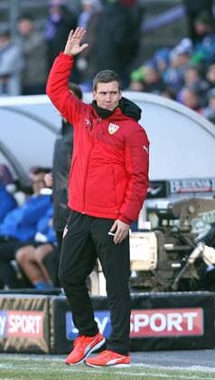 04.12.2016, Deutschland, Aue, Fußball 2. Bundesliga 15. Spieltag Saison 2016 2017 FC Erzgebirge Aue vs. VfB Stuttgart: VfB Trainer Hannes Wolf