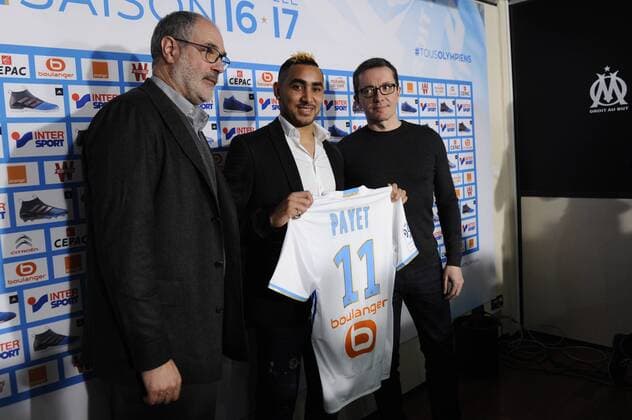 PK Olympique de Marseille - Dimitri Payet, Jacques Henry Eyraud, Andoni Zubizarreta - Marseille - Ligue1 - 30 01 2017 FranckPennant 