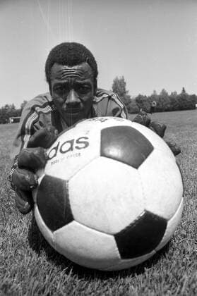 WM 1974, Nationalmannschaft Haiti in der Sportschule Grünwald, Torwart Ewilner Piquant