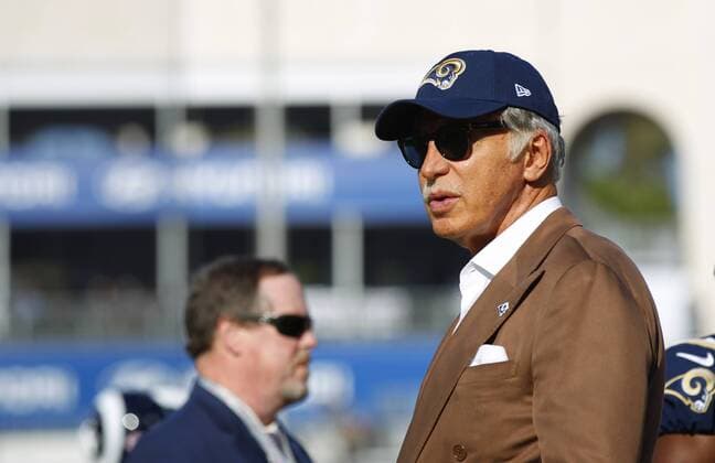 August 12, 2017 - Los Angeles, CA, USA - LOS ANGELES, CA - AUGUST 12, 2017 - Los Angeles Rams owner Stan Kroenke looks on before a game against the Dallas Cowboys at the Los Angeles Memorial Coliseum. NFL American Football Herren USA Preseason 2017: Rams 13:10 Cowboys - ZUMAs44_ 20170812_zaf_s44_009 Copyright: xK.C.xAlfredx