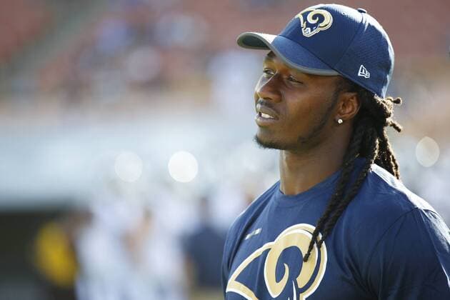 August 12, 2017 - Los Angeles, CA, USA - LOS ANGELES, CA - AUGUST 12, 2017 - Los Angeles Rams cornerback Sammy Watkins looks on before a game against the Dallas Cowboys at the Los Angeles Memorial Coliseum. NFL American Football Herren USA Preseason 2017: Rams 13:10 Cowboys - ZUMAs44_ 20170812_zaf_s44_012 Copyright: xK.C.xAlfredx