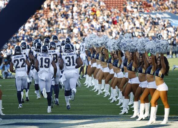 August 12, 2017 - Los Angeles, CA, USA - LOS ANGELES, CA - AUGUST 12, 2017 - The Los Angeles Rams take the field for a game against the Dallas Cowboys at the Los Angeles Memorial Coliseum. NFL American Football Herren USA Preseason 2017: Rams 13:10 Cowboys - ZUMAs44_ 20170812_zaf_s44_029 Copyright: xK.C.xAlfredx
