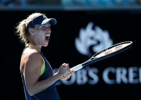 Themen der Woche - SPORT Bilder des Tages - SPORT ANGELIQUE KERBER (GER) macht die Faust und jubelt,Jubel,Emotion, Tennis - Australian Open 2018 - Grand Slam ATP Tennis Herren WTA Tennis Damen - Melbourne Park - Melbourne - Victoria - Australia - 18 January 2018. Copyright: xJuergenxHasenkopfx
