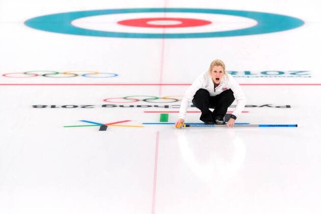 Themen der Woche - SPORT Bilder des Tages - SPORT 180208 Kristin Moen Skaslien of Norway during the round robin of the curling mixed doubles ahead of the 2018 Winter Olympics on February 8, 2018 in Pyeongchang. Photo: Carl Sandin BILDBYRN kod CS 57999_273 Copyright: CARLxSANDIN BB180208CS006