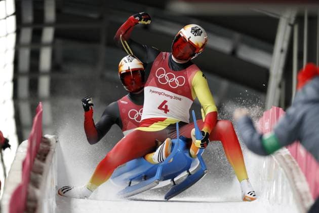 Themen der Woche - SPORT Olympia-Bilder des Tages - SPORT EGGERT Toni mit BENECKEN SaschaTeam GER Rodeln Doppelsitzer 3.Platz Olympic Wintergames 2018 Pyeongchang South Korea Olympische Winterspiele 2018 Pyeongchang 14.Februar 2018