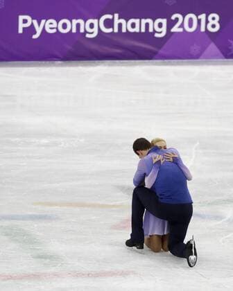 PyeongChang 2018 - Highlights der Olympischen Spiele February 15, 2018 - Pyeongchang, KOREA - Aljona Savchenko and Bruno Massot of Germany after competing in pairs free skating during the Pyeongchang 2018 Olympic Winter games Winterspiele Spiele Summer games at Gangneung Ice Arena. Olympics Pyeongchang 2018: Figure skating Eiskunstlauf Pairs Free Skate Program - ZUMAm117 20180215_zaf_m117_117 Copyright: xDavidxG.xMcintyrex