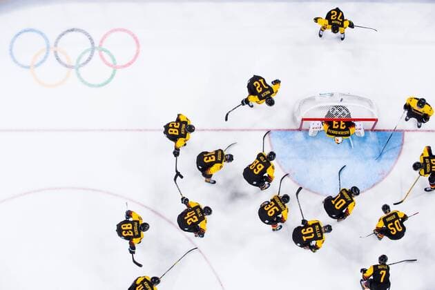 Themen der Woche - SPORT Olympia-Bilder des Tages - SPORT PyeongChang 2018 - Eishockey, Herren, Deutschland - Norwegen 180218The team of Germany ahead of the Men s Ice hockey Eishockey Preliminary Round match between Norway and Germany during day nine of the 2018 Winter Olympics on February 18, 2018 in Pyeongchang. Photo: Jon Olav Nesvold BILDBYRN kod JE 160178 Copyright: JONxOLAVxNESVOLD BB180218JE063