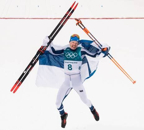 PyeongChang 2018 - Highlights der Olympischen Spiele Olympia-Bilder des Tages 180224 Iivo Niskanen of Finland celebrates after winning the the Men s Cross Country 50km Mass Start Classic during day fifteen of the 2018 Winter Olympics on February 24, 2018 in Pyeongchang. Photo: Petter Arvidson BILDBYRN kod PA 57999_321 Copyright: PETTERxARVIDSON BB180224BB337