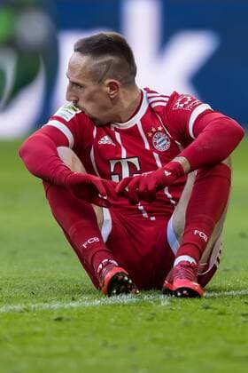 Themen der Woche - SPORT Bilder des Tages - SPORT Muenchen, Deutschland, 24.02.2018, 1. Bundesliga 24. Spieltag, FC Bayern Muenchen - Hertha BSC, Franck Ribery (FCB) enttaeuscht ( DeFodi048