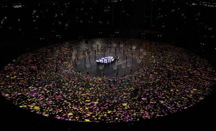 PyeongChang 2018 - Highlights der Olympischen Spiele (180225) -- PYEONGCHANG, Feb. 25, 2018 -- Photo shows the performance at the closing ceremony for the 2018 PyeongChang Winter Olympic Games Olympische Spiele Olympia OS at PyeongChang Olympic Stadium, PyeongChang, South Korea, Feb. 25, 2018. ) (SP)OLY-SOUTH KOREA-PYEONGCHANG-CLOSING CEREMONY WangxHaofei