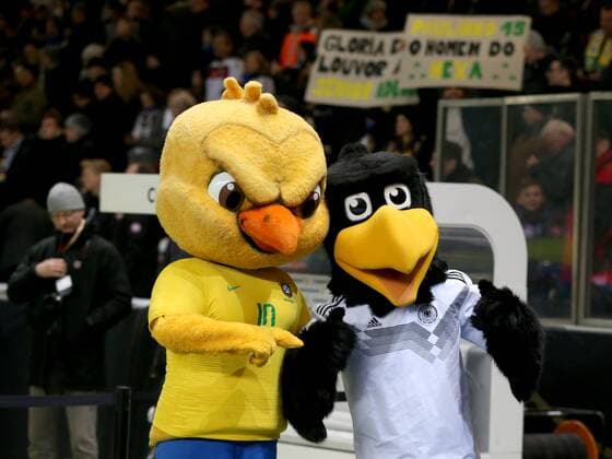 Themen der Woche - SPORT Bilder des Tages - SPORT Brasilianisches und Deutsches Maskottchen, Deutschland vs. Brasilien, Fussball, Freundschaftsspiel, 2018, 27.03.2018, Berlin Copyright: xLangerx xEibner-Pressefotox EP_HLR