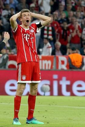 Bilder des Tages - SPORT Thomas Mueller (FC Bayern Muenchen 25), FC Bayern Muenchen vs. Real Madrid CF, Champions League, Halbfinale, Fussball, 25.04.2018, FC Bayern Muenchen vs. Real Madrid CF, Champions League, Halbfinale, Fussball, 25.04.2018 Muenchen Copyright: xLanger Eibner-Pressefotox EP_HLR