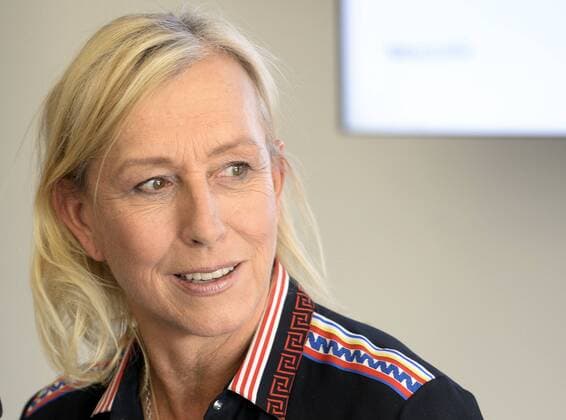 Legendarni tenistka Martina Navratilova vystoupila na tiskove konferenci na tenisovem turnaji zen Prague Open 4. kvetna 2018 v Praze. CTKPhotoP201805040768201  suk22