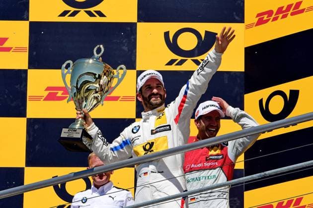 Themen der Woche - SPORT Bilder des Tages - SPORT Timo Glock (GER) (BMW Team RMG - BMW M4 DTM) freut sich über seinen Sieg beim DTM-Lauf auf dem Hockenheimring. Copyright Thomas Pakusch