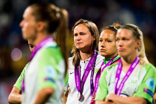 Themen der Woche - SPORT KW21 180524 Caroline Graham Hansen of Wolfsburg looks dejected after UEFA Women s Champions League final between VfL Wolfsburg and Olympique Lyonnais on May 24, 2018 in Kyiv. Photo: Vegard Wivestad Grott BILDBYRAN kod VG 170174 Copyright: VEGARDxWIVESTADxGRoTT BB180524BB097